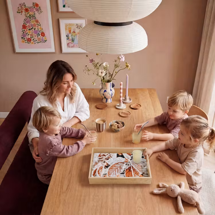 Bladeren - IJs - Winter - Natuur Dienblad Rechthoek middel -sfeer4