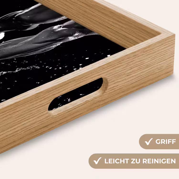 Hardloopschoenen - Rennen - Druppels - Zwart Dienblad Rechthoek middel -USP_HandgreepDE