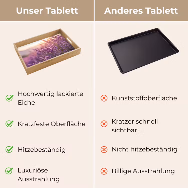 Lavendel - Paars - Zonlicht Dienblad Rechthoek middel -USP_VergelijkingDE