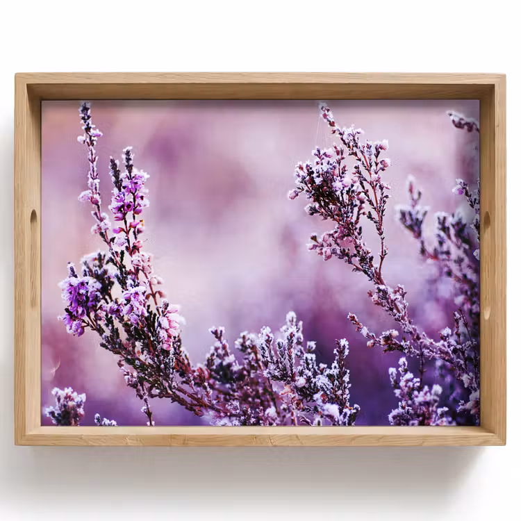 Lavendel - Winter - Bloemen - Paars Dienblad Rechthoek middel -z3d_shopping
