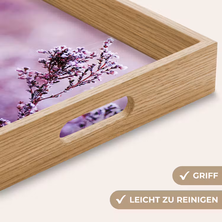Lavendel - Winter - Bloemen - Paars Dienblad Rechthoek middel -USP_HandgreepDE