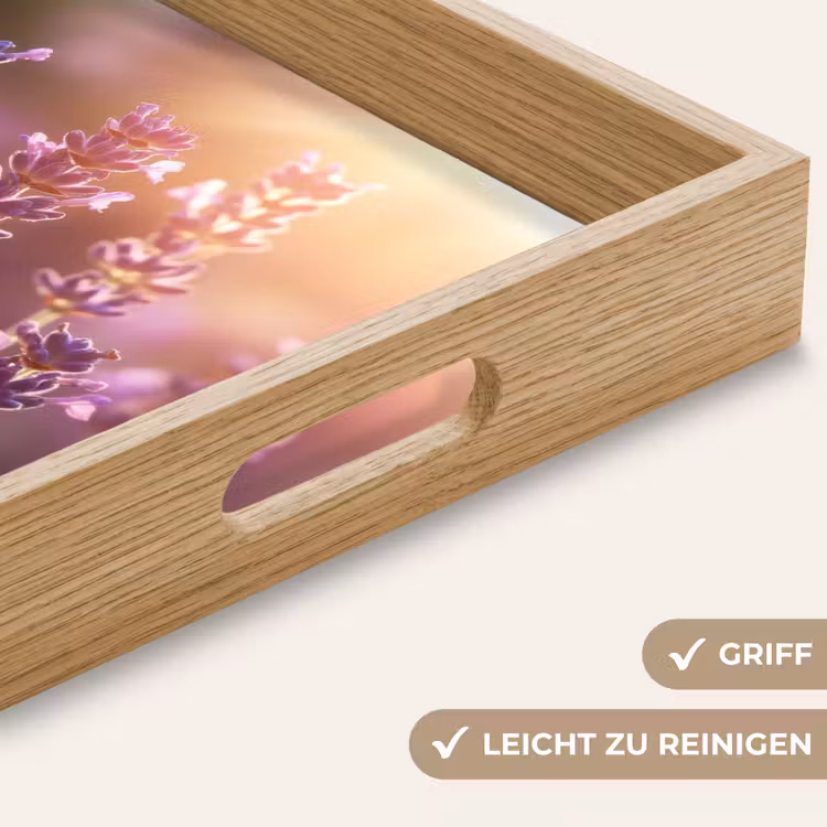 Lavendelbloemen - Paars - Zonlicht Dienblad Rechthoek middel -USP_HandgreepDE