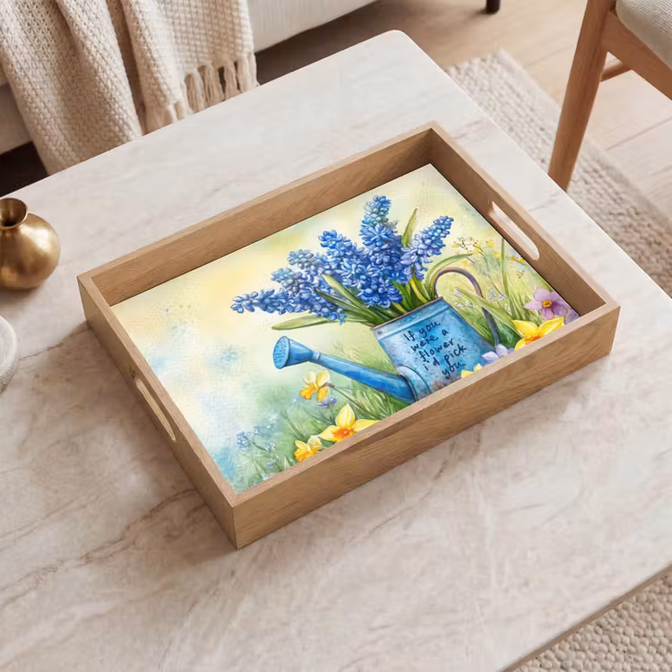 Lavendelbloemen - Quote - Gieter Dienblad Rechthoek middel -sfeer1