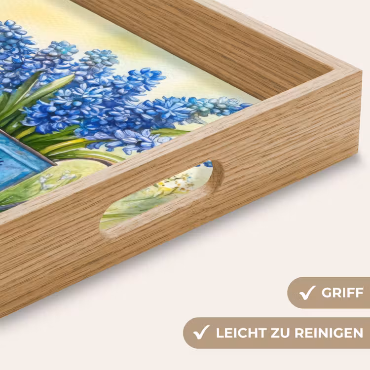 Lavendelbloemen - Quote - Gieter Dienblad Rechthoek middel -USP_HandgreepDE