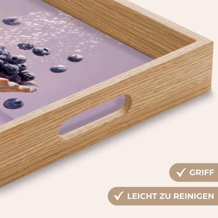 Eten - Taart - Bessen - Blauw Dienblad Rechthoek middel -USP_HandgreepDE