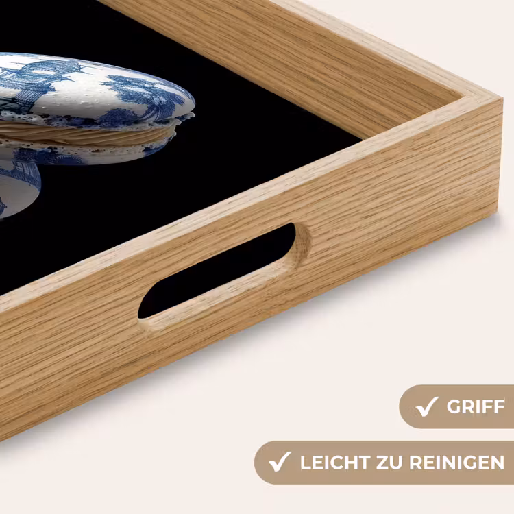 Eten - Macarons - Delfts blauw - Koekjes Dienblad Rechthoek middel -USP_HandgreepDE