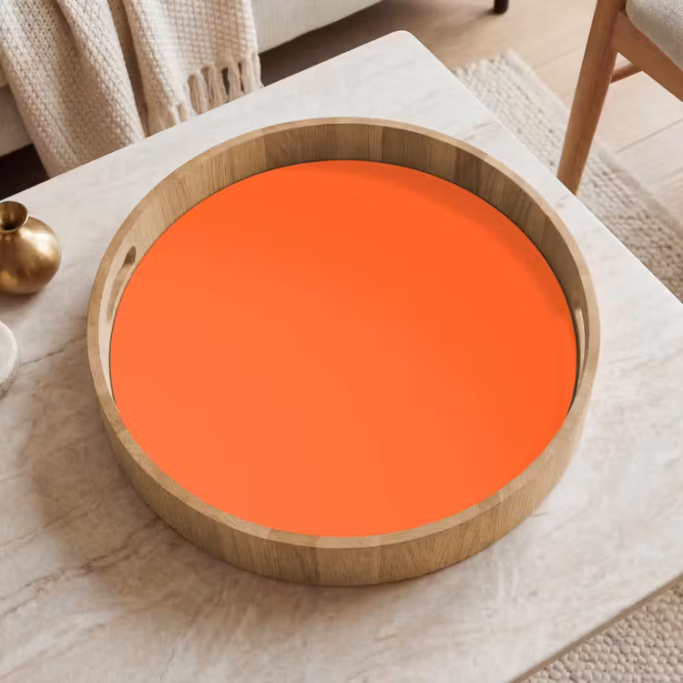 Vivid - Amber - Oranje Dienblad Rond middel 914 -sfeer1