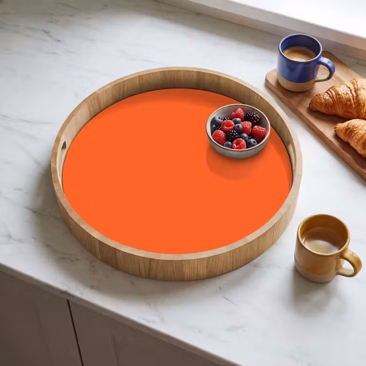 Vivid - Amber - Oranje Dienblad Rond middel 914 -sfeer2