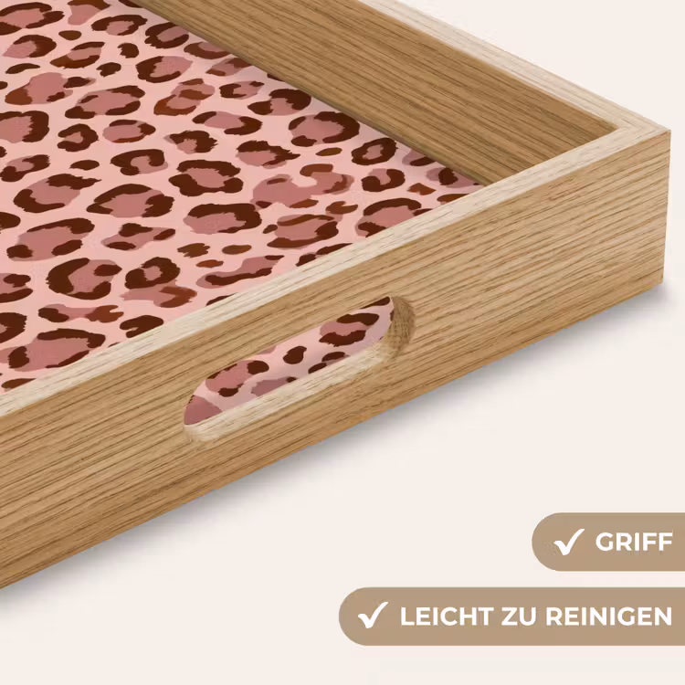 Luipaard - Patroon - Roze Dienblad Rechthoek middel 911 -USP_HandgreepDE