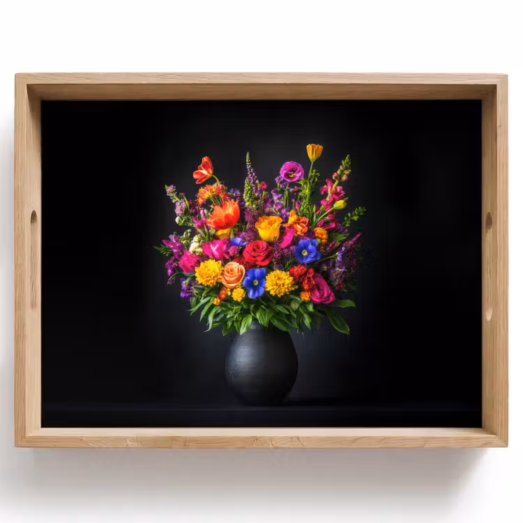 Felgekleurd - Bloemen - Vaas Dienblad Rechthoek middel -z3d_shopping
