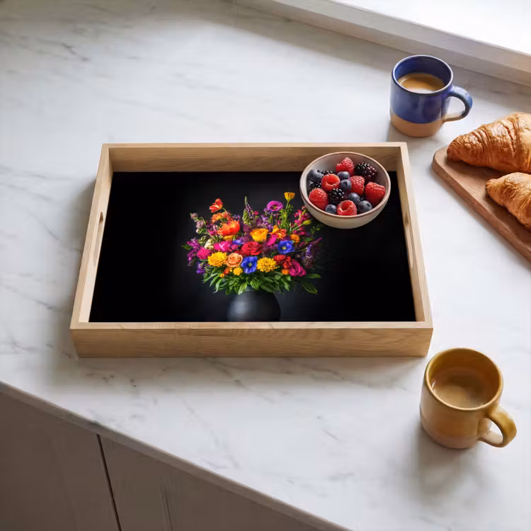 Felgekleurd - Bloemen - Vaas Dienblad Rechthoek middel -sfeer2