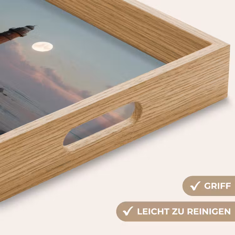 Vuurtoren - Stenen - Water - Maan Dienblad Rechthoek middel -USP_HandgreepDE