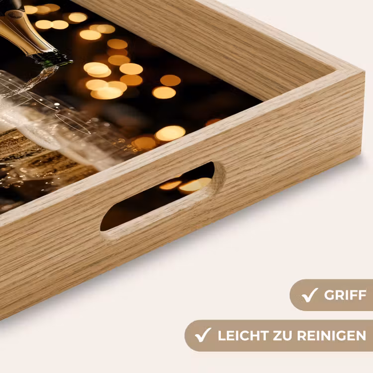 Lichter - Champagner - Gläser Dienblad Rechthoek middel -USP_HandgreepDE