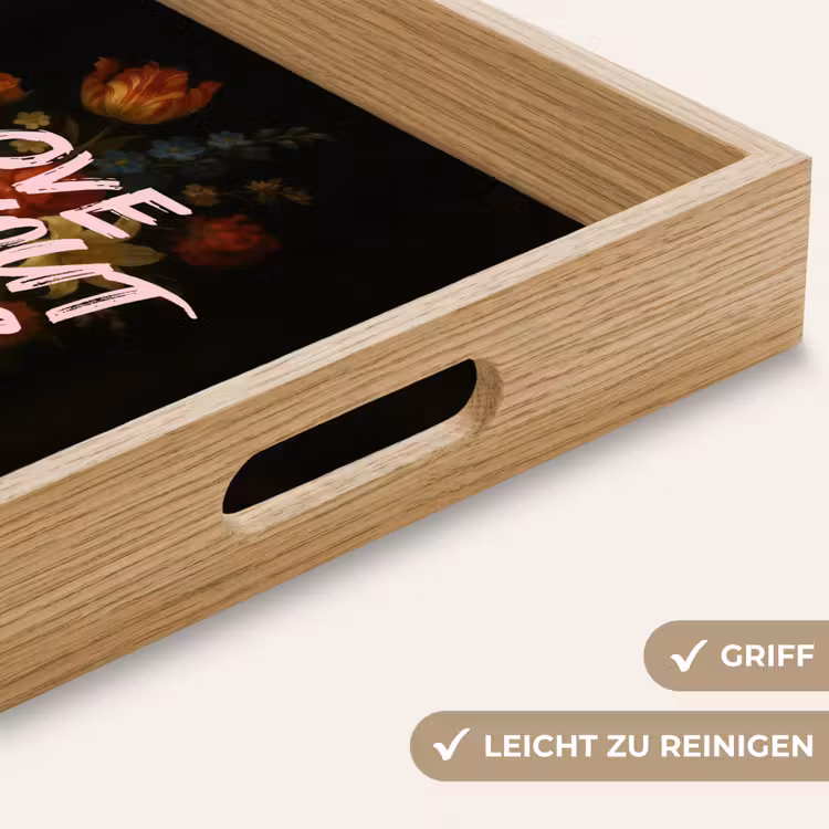 Liefde - Modern - Bloemen Dienblad Rechthoek middel -USP_HandgreepDE