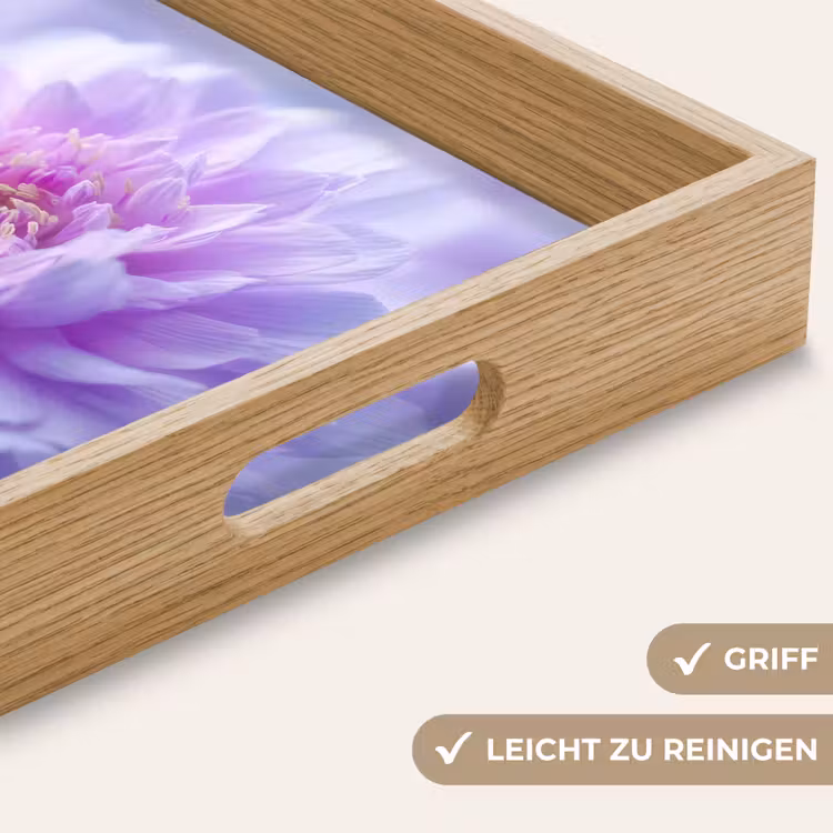 Paars - Dahlia - Dromerig Dienblad Rechthoek middel -USP_HandgreepDE