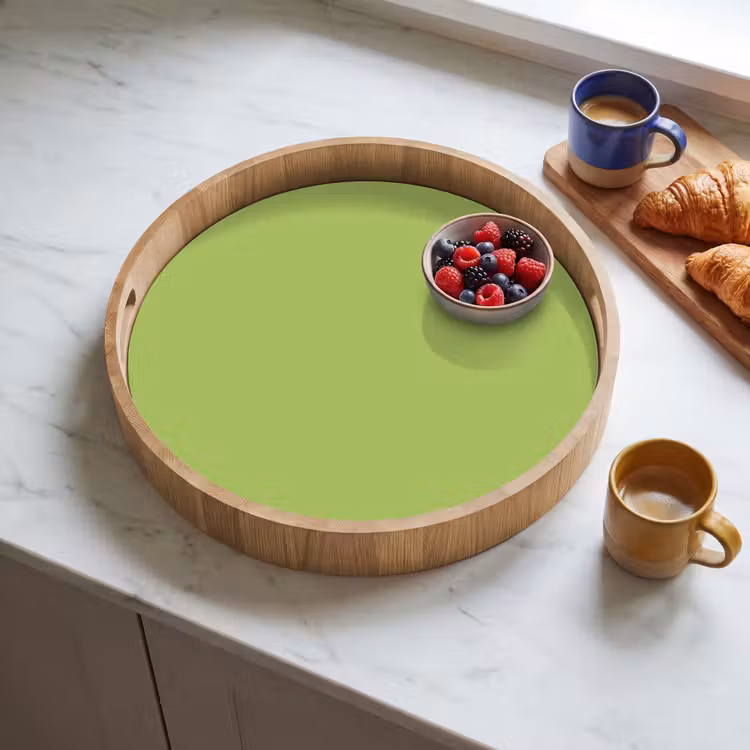 Lime - Glow - Groen Dienblad Rond middel 914 -sfeer2