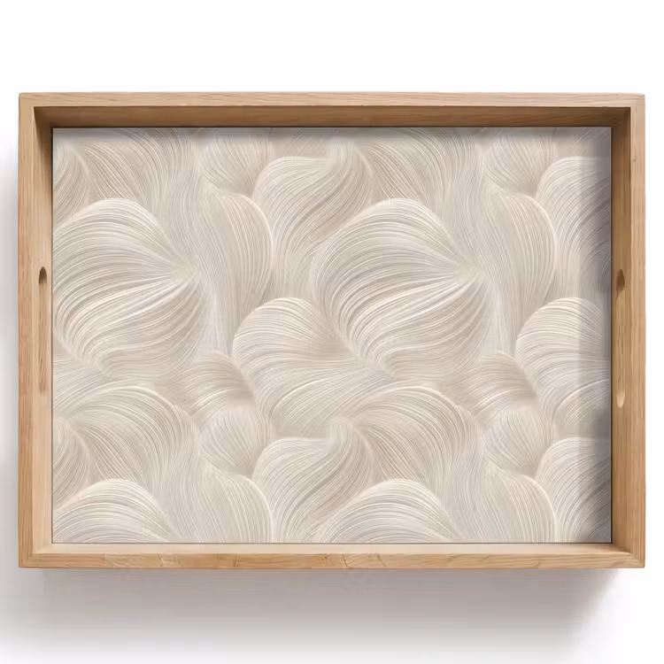 Lijnen - Waaier - Beige Dienblad Rechthoek middel 911 -z3d_shopping