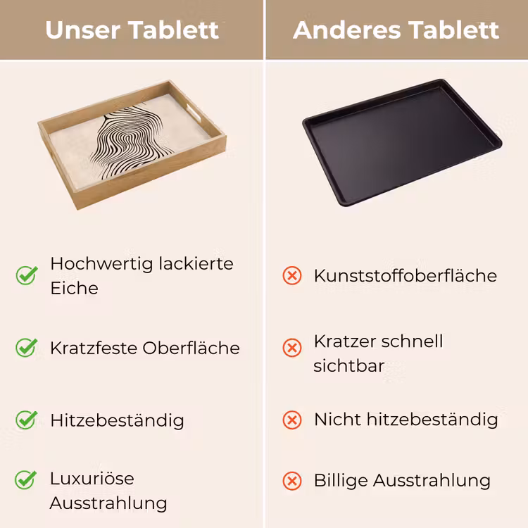 Lijnen - Abstract - Golvend - Zwart Dienblad Rechthoek middel -USP_VergelijkingDE