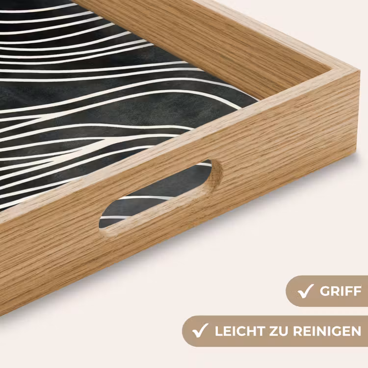Lijnen - Patroon - Abstract - Wit Dienblad Rechthoek middel -USP_HandgreepDE