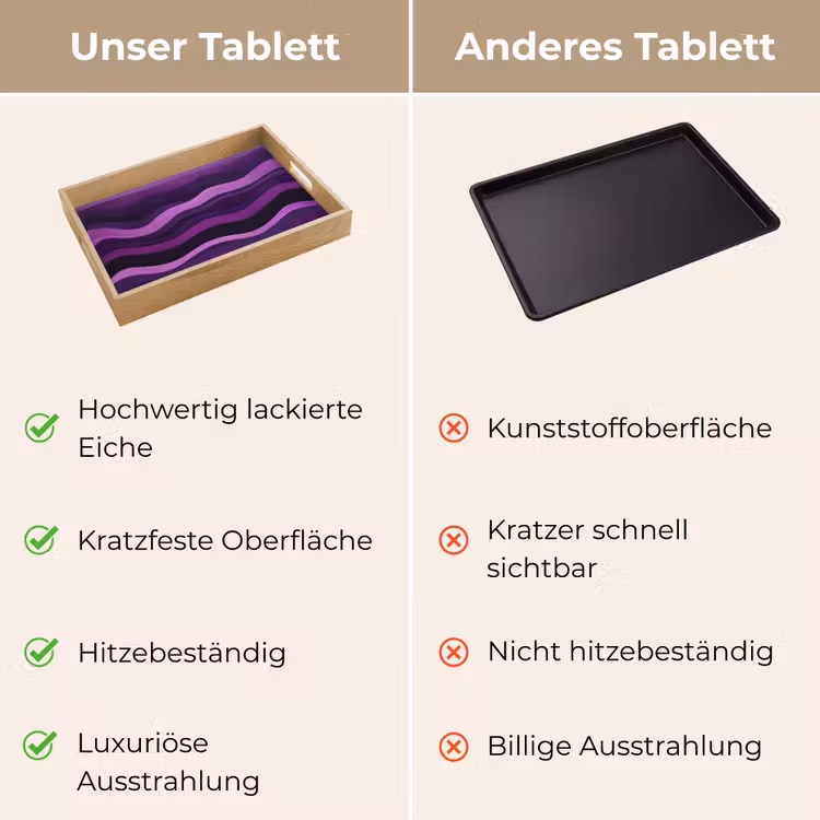 Lijnen - Golven - Paars - Abstract Dienblad Rechthoek middel -USP_VergelijkingDE