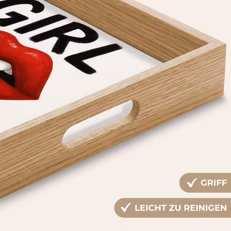 Lip - Girl - Rood - Letters Dienblad Rechthoek middel -USP_HandgreepDE