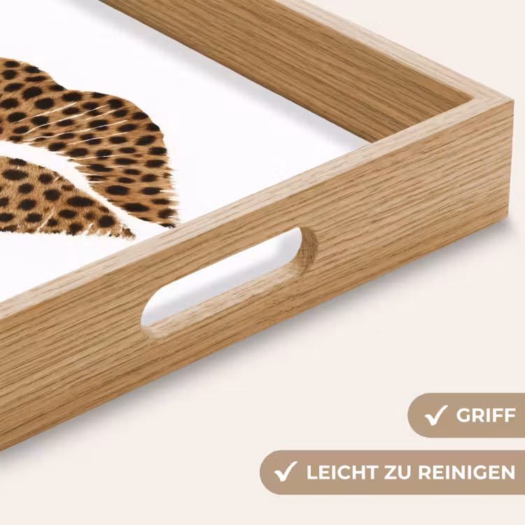 Lip - Panterprint - Minimalistisch - Wit Dienblad Rechthoek middel -USP_HandgreepDE