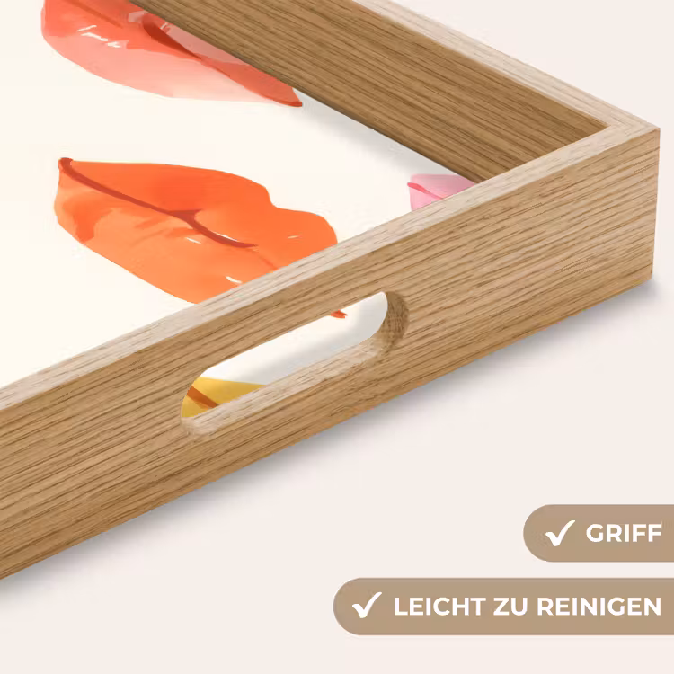 Lippen - Kleurrijk - Glanzend Dienblad Rechthoek middel -USP_HandgreepDE