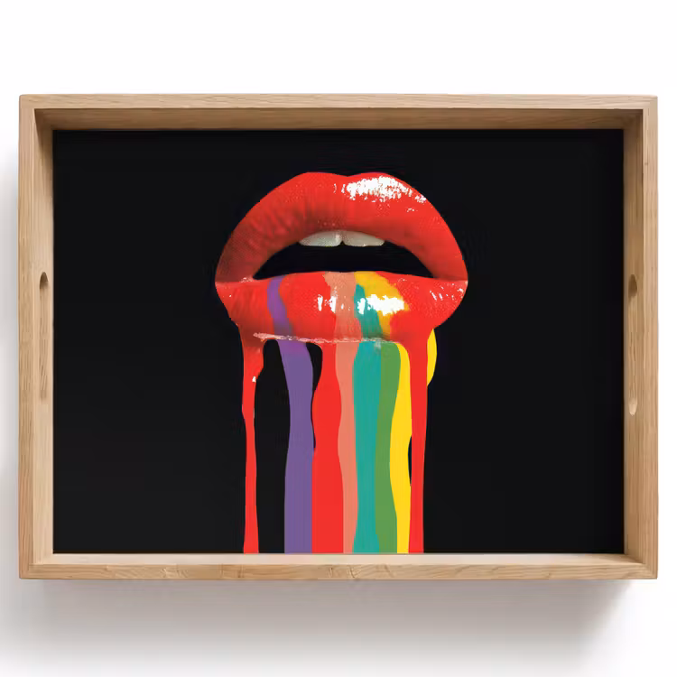 Lippen - Kleuren - Zwart Dienblad Rechthoek middel -z3d_shopping