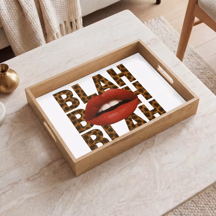 Lip - Rood - Quote Dienblad Rechthoek middel -sfeer1
