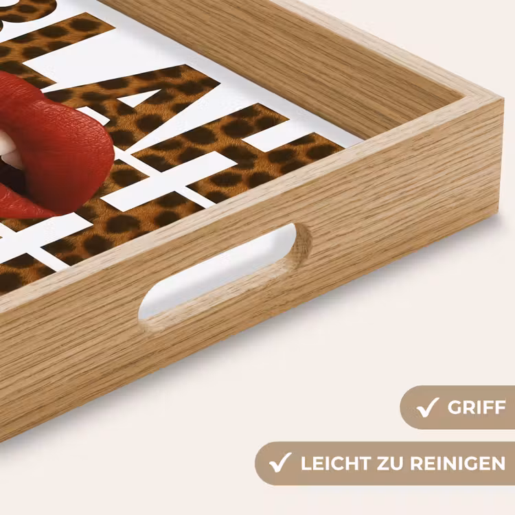 Lip - Rood - Quote Dienblad Rechthoek middel -USP_HandgreepDE