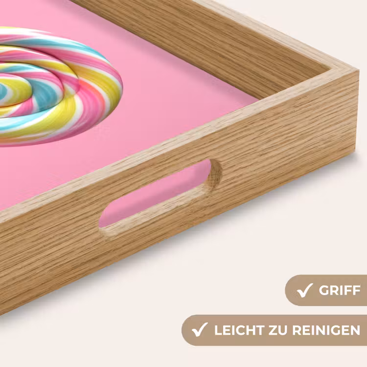 Lolly - Roze - Snoep - Zoet Dienblad Rechthoek middel -USP_HandgreepDE