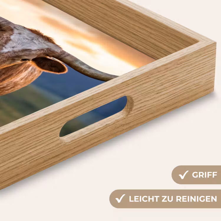 Longhorn - Landschap - Zonsondergang Dienblad Rechthoek middel -USP_HandgreepDE
