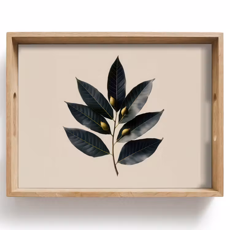 Laurierbladeren - Bloemknoppen - subtiel Dienblad Rechthoek middel -z3d_shopping