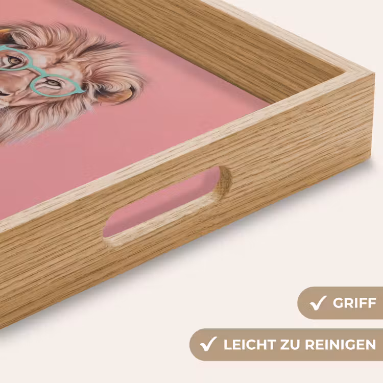 Leeuw - Pak - Geruit - Bril Dienblad Rechthoek middel -USP_HandgreepDE