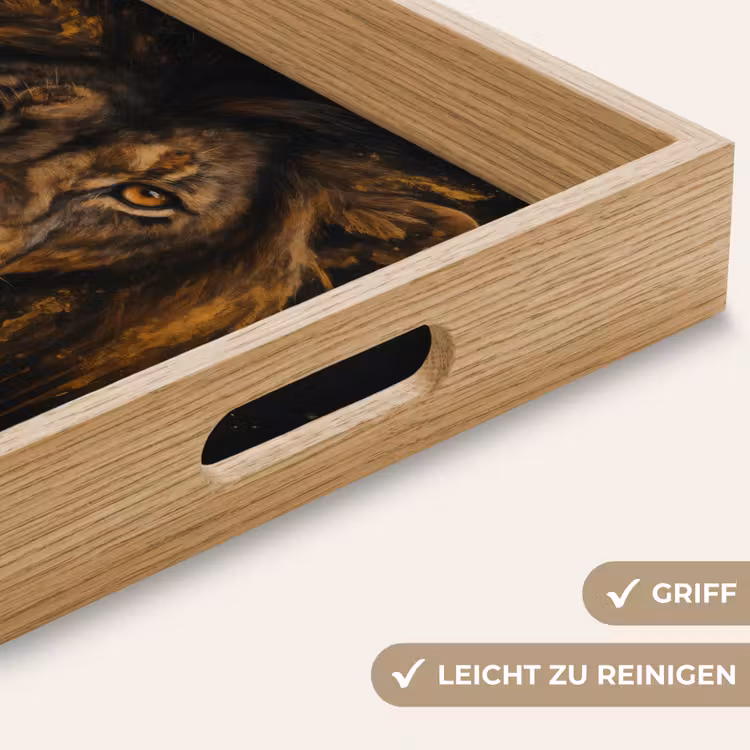 Leeuw - Goud - Druppels Dienblad Rechthoek middel -USP_HandgreepDE