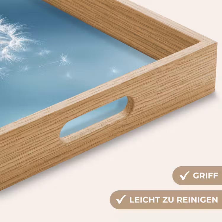Paardenbloem - Wind - Blauw Dienblad Rechthoek middel -USP_HandgreepDE