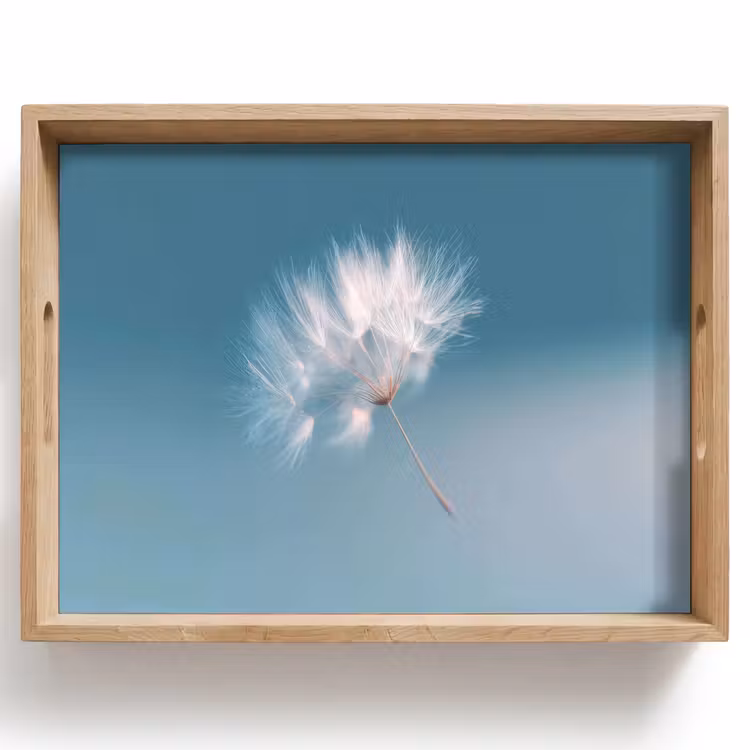 Paardenbloempluisje - Blauw - Lucht Dienblad Rechthoek middel -z3d_shopping