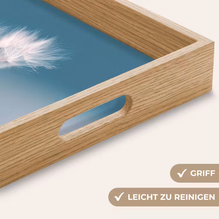Paardenbloempluisje - Blauw - Lucht Dienblad Rechthoek middel -USP_HandgreepDE