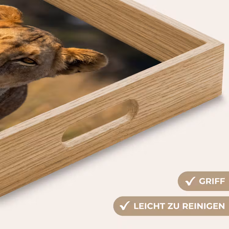 Leeuwin - Gras - Geel Dienblad Rechthoek middel -USP_HandgreepDE