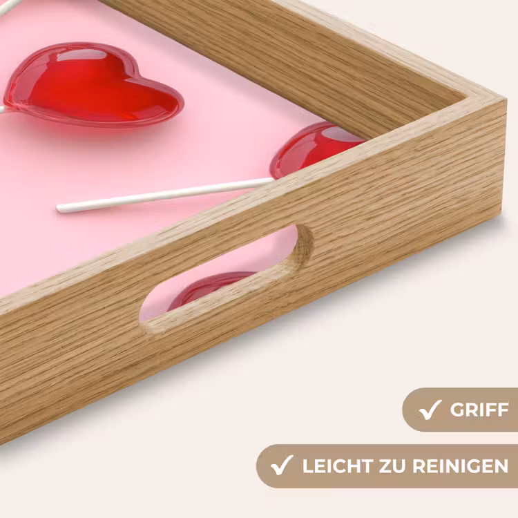 Lollies - Hartjes - Roze Dienblad Rechthoek middel -USP_HandgreepDE