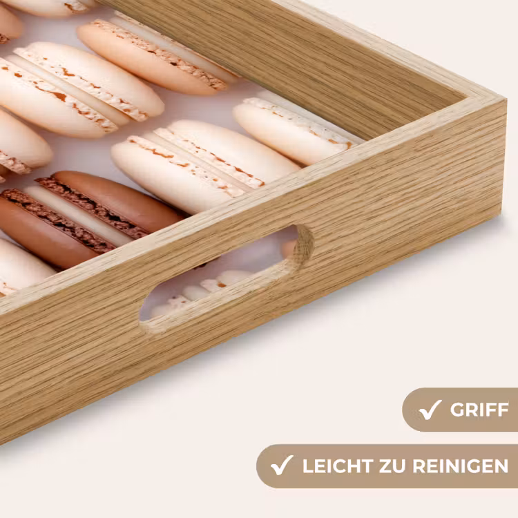 Macarons - Beige - Bruin Dienblad Rechthoek middel -USP_HandgreepDE
