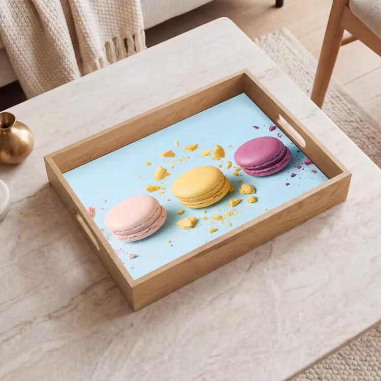 Macarons - Kleurrijk - Pastel Dienblad Rechthoek middel -sfeer1