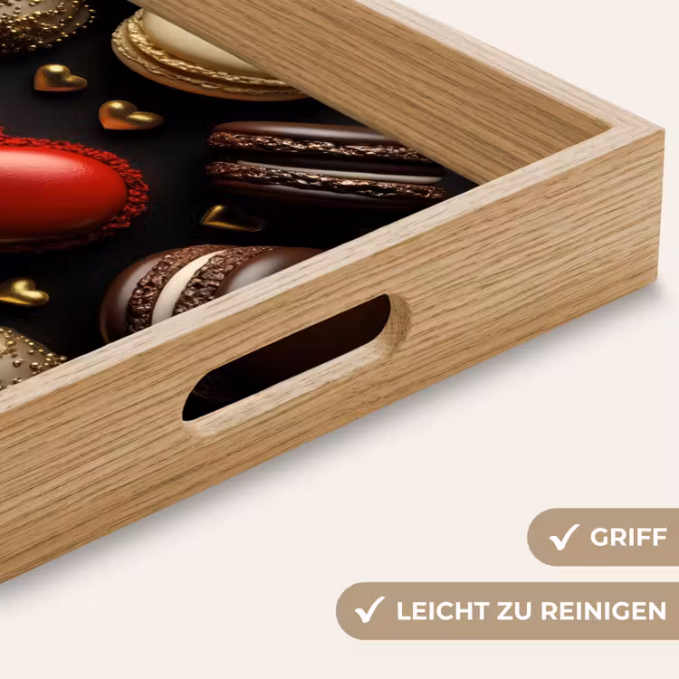 Macarons - Rood - Hart Dienblad Rechthoek middel -USP_HandgreepDE