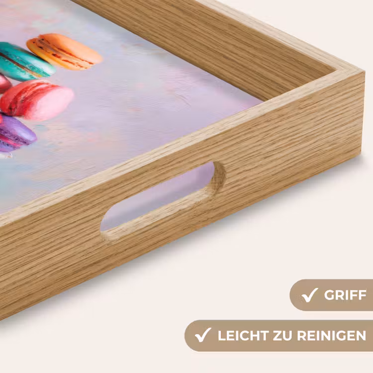 Macarons - Schaal - Pastel - Kleurrijk Dienblad Rechthoek middel -USP_HandgreepDE