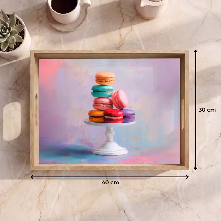 Macarons - Schaal - Pastel - Kleurrijk Dienblad Rechthoek middel -USP_Formaat