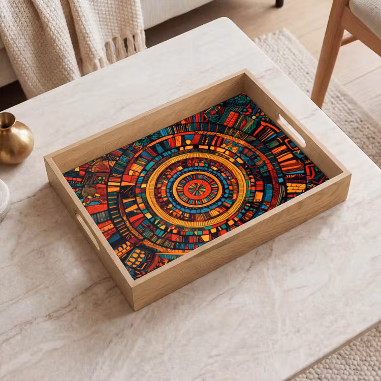 Mandala - Cirkels - Patronen Dienblad Rechthoek middel -sfeer1