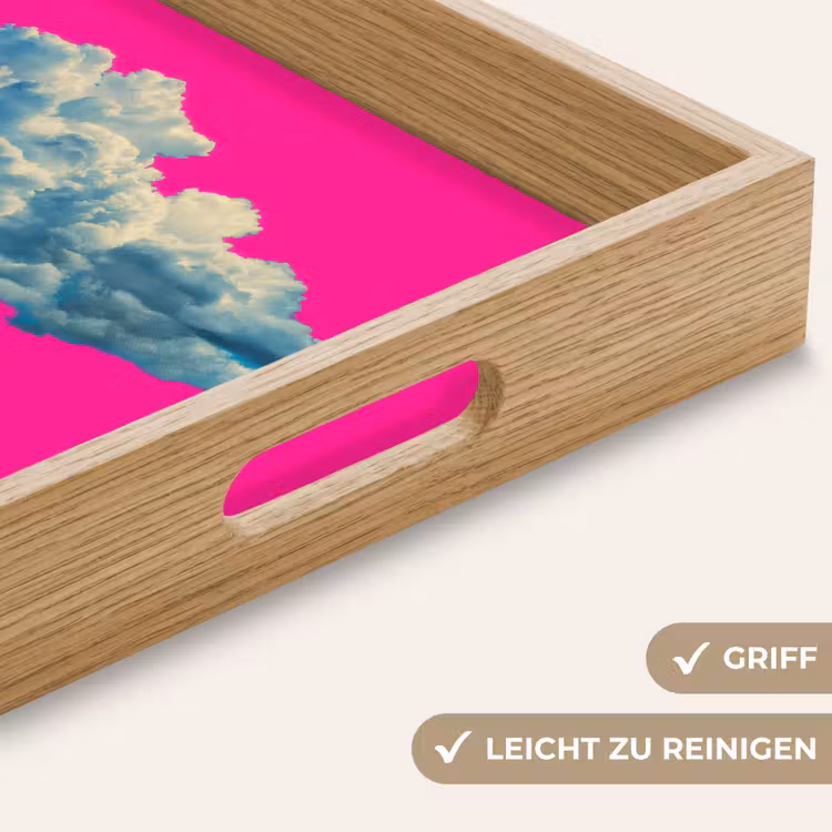 Man - Pak - Wolk - Roze Dienblad Rechthoek middel -USP_HandgreepDE