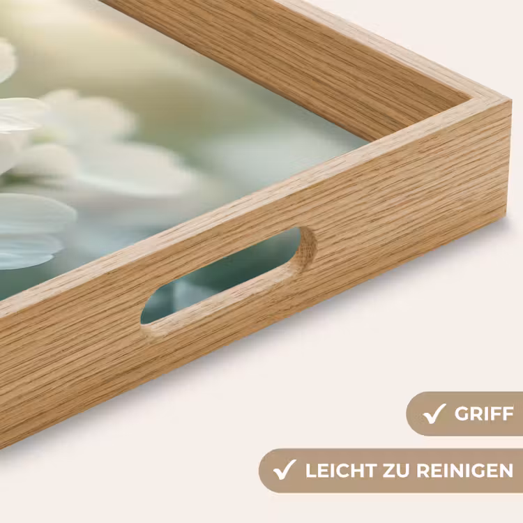 Lieveheersbeestje - Bloemen - Wit Dienblad Rechthoek middel -USP_HandgreepDE