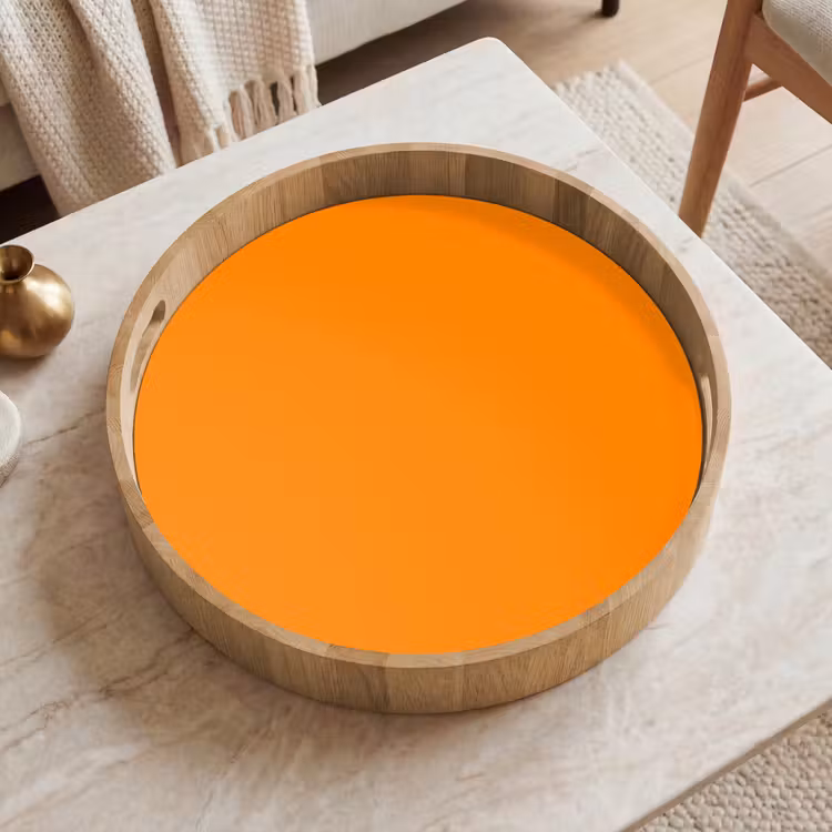 Marigold - Glow - Oranje Dienblad Rond middel 914 -sfeer1