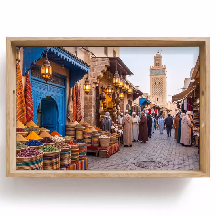 Tablett - Markt – Orientalisch – Farbenfroh - Markt - Oosters - Kleurrijk Dienblad Rechthoek middel